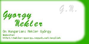 gyorgy mekler business card