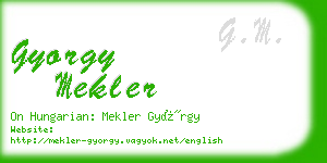 gyorgy mekler business card